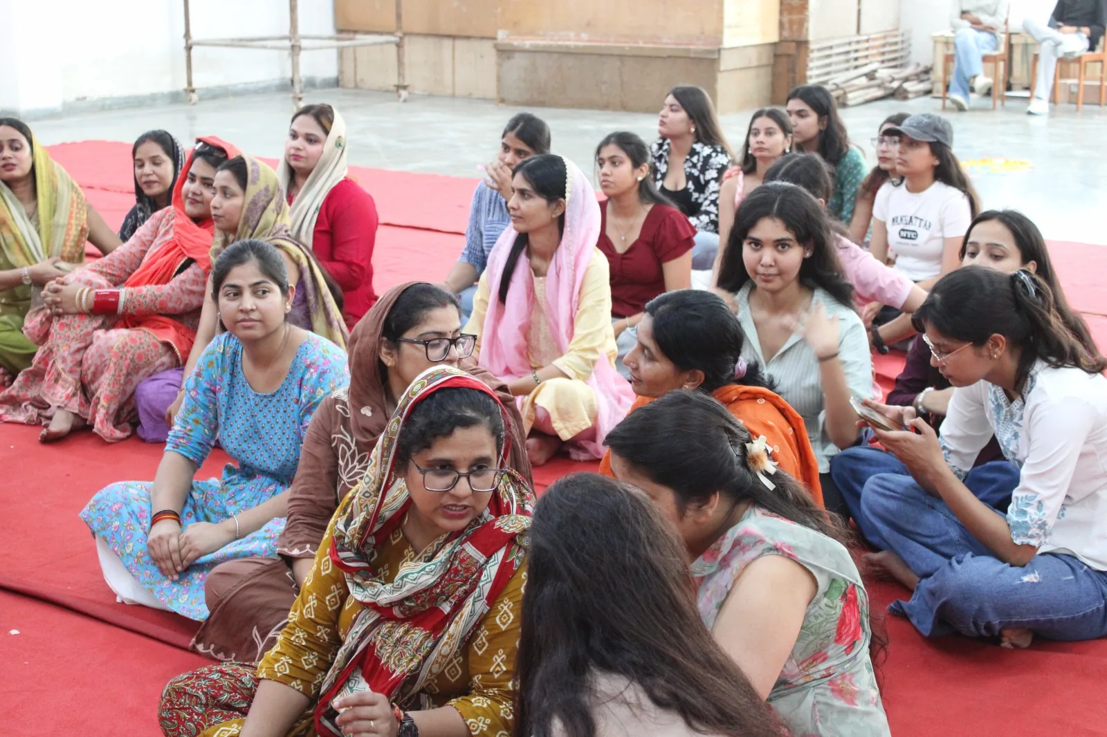 Students seated together at a campus gathering